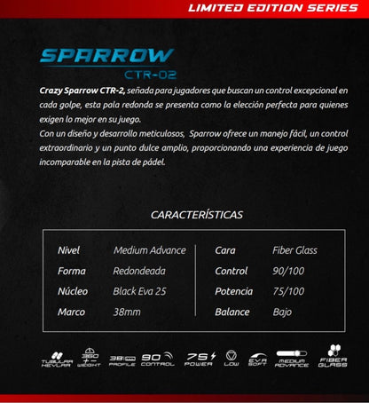 Pala de Padel Crazy Sparrow CTR-02 - spec image