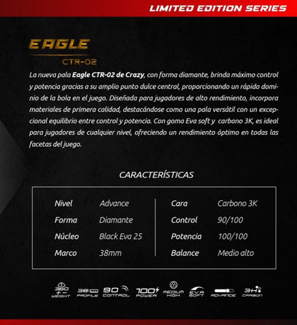 Pala de Padel Crazy Eagle CTR-02 - spec image